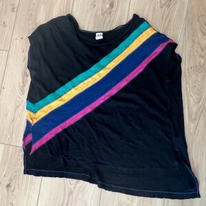 Free people - oversized off the shoulder rainbow tee